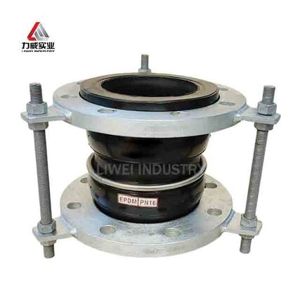 مواد بدنی EPDM دو کره ای مفصل لاستیکی انعطاف پذیر طراحی شده با انتهای فلج شده که مهر و انعطاف پذیری را در سیستم های حمل و نقل مایعات تضمین می کند