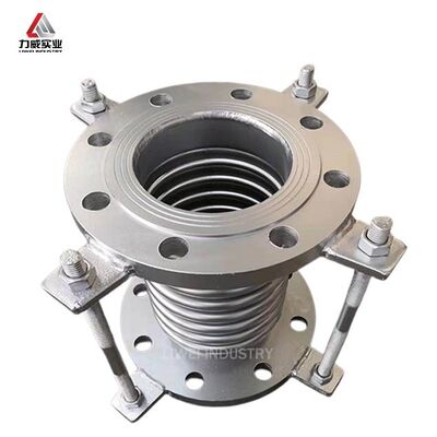 DN200 PN16 فلنج دار جبران کننده موج فلزی با طراحی میله محدود کننده، تست هیدرواستاتیک برای خط لوله فولادی